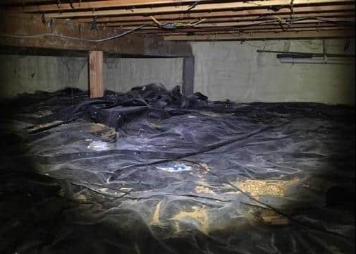 basement crawl space before picture