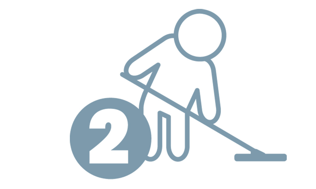 transform step 2 in the concrete coating process icon